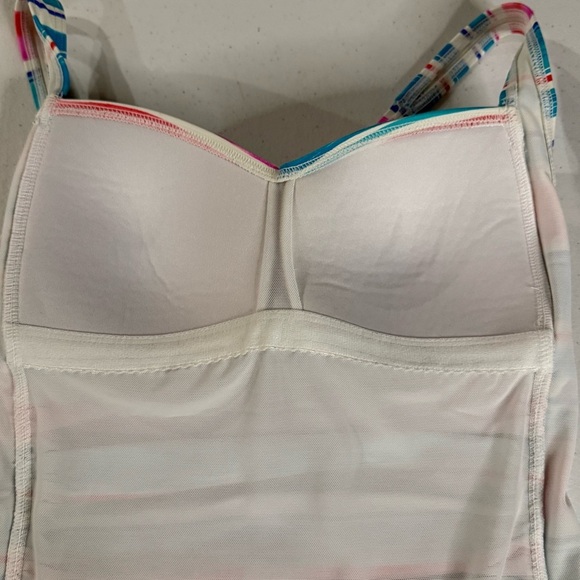 Niptuck Striped Swimsuit Blue, Pink & White Multi-fit Cups Ruched Women’s Size 6 - Picture 6 of 12
